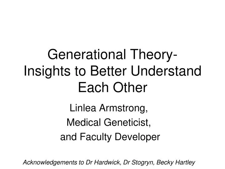 generational theory insights to better understand each other