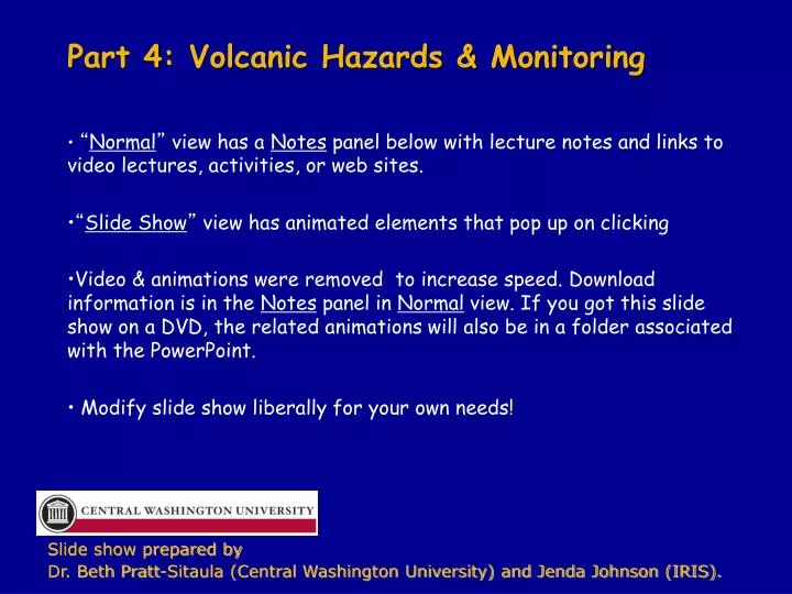 part 4 volcanic hazards monitoring