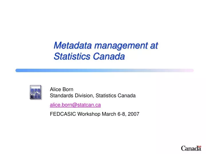 metadata management at statistics canada