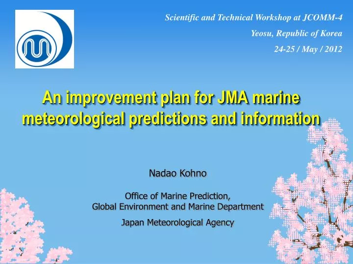 an improvement plan for jma marine meteorological predictions and information