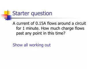 Starter question