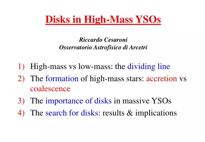 disks in high mass ysos