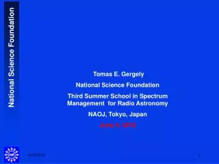 Tomas E. Gergely National Science Foundation