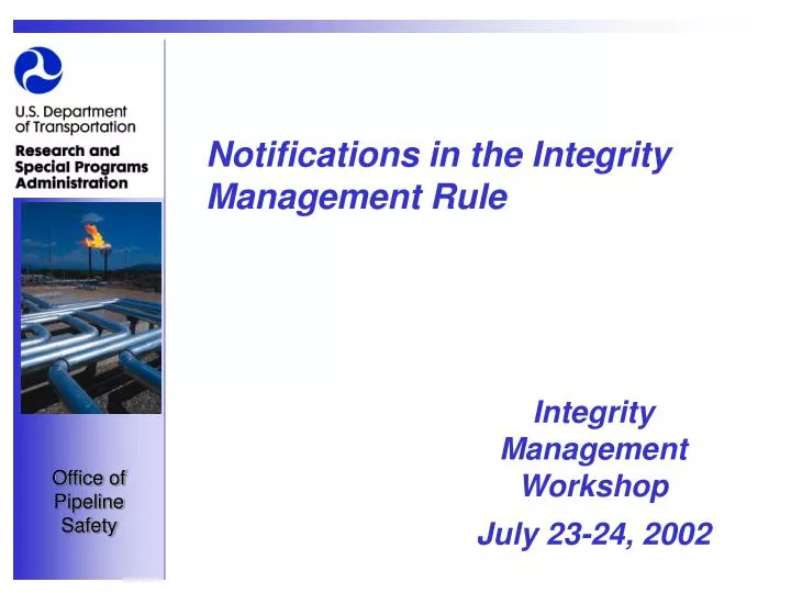 notifications in the integrity management rule