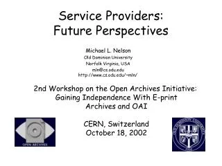 Service Providers: Future Perspectives