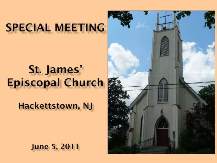 special meeting st james episcopal church hackettstown nj june 5 2011