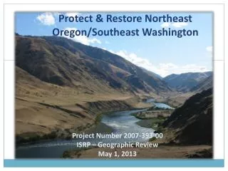 Protect &amp; Restore Northeast Oregon/Southeast Washington