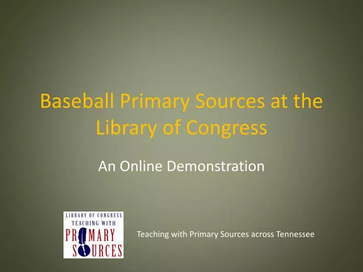baseball primary sources at the library of congress