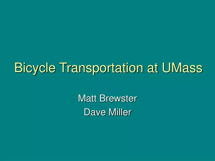 bicycle transportation at umass