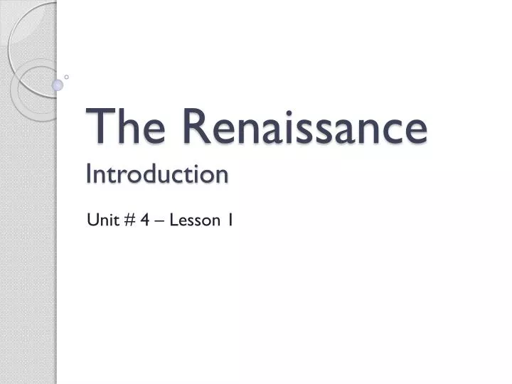 the renaissance introduction