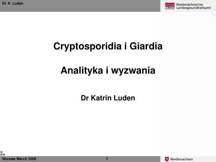 cryptosporidia i giardia analityka i wyzwania dr katrin luden