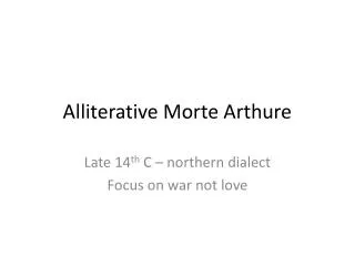 Alliterative Morte Arthure