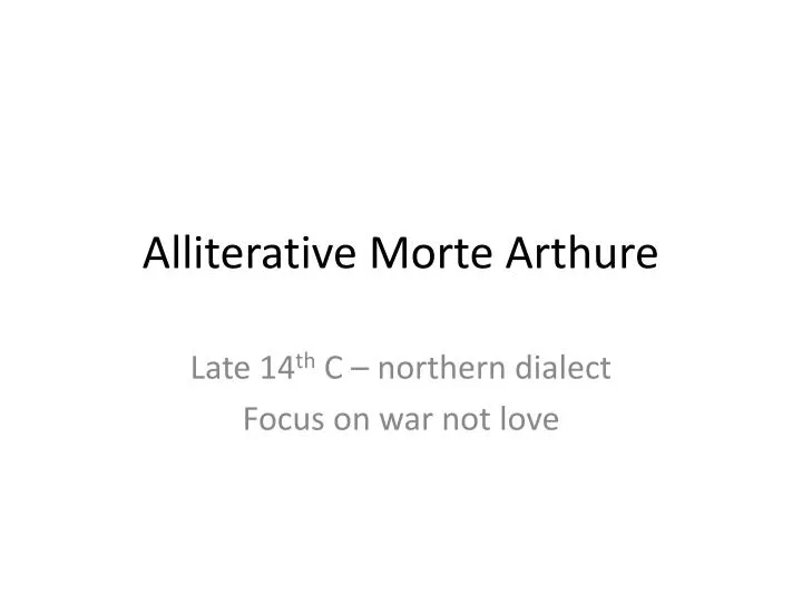 alliterative morte arthure