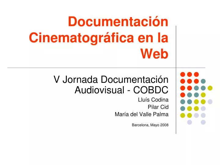 documentaci n cinematogr fica en la web