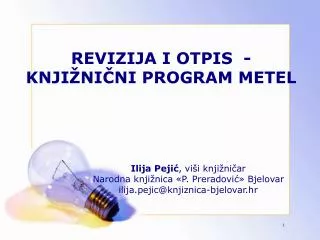 revizija i otpis knji ni ni program metel