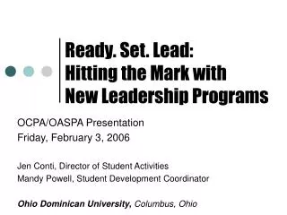 Ready. Set. Lead: Hitting the Mark with New Leadership Programs