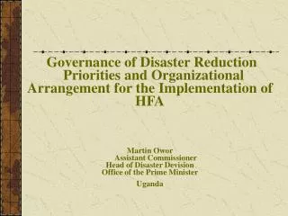 Regional Governance of DRR