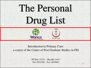 The Personal Drug List