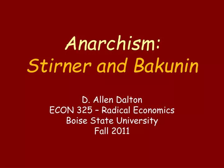 anarchism stirner and bakunin