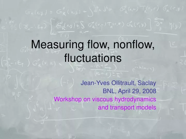 measuring flow nonflow fluctuations