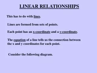 LINEAR RELATIONSHIPS