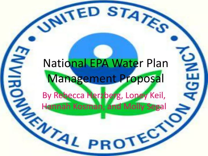 national epa water plan management proposal