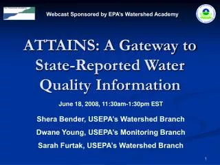 ATTAINS: A Gateway to State-Reported Water Quality Information