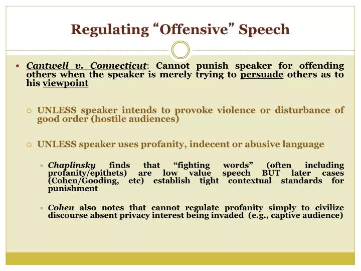 regulating offensive speech