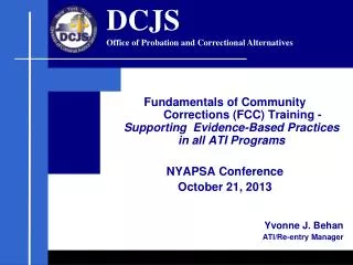 DCJS Office of Probation and Correctional Alternatives