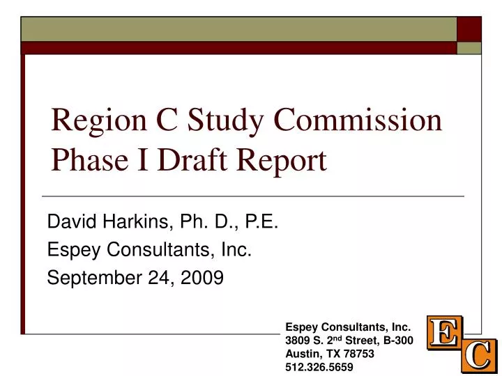region c study commission phase i draft report