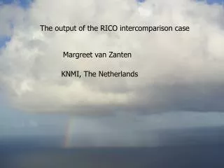 The output of the RICO intercomparison case