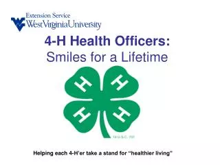 4-H Health Officers: Smiles for a Lifetime