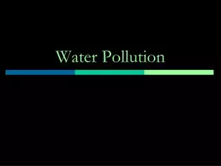 Water Pollution