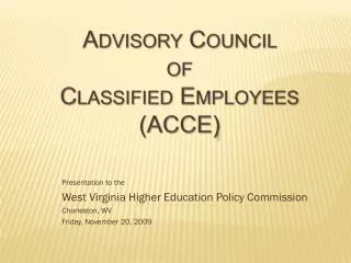 Advisory Council of Classified Employees (ACCE )