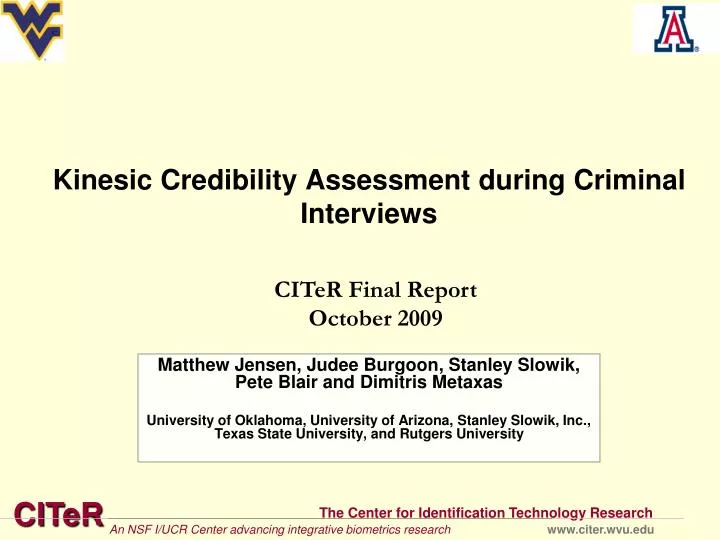kinesic credibility assessment during criminal interviews