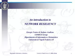 An introduction to NETWORK RESILIENCY