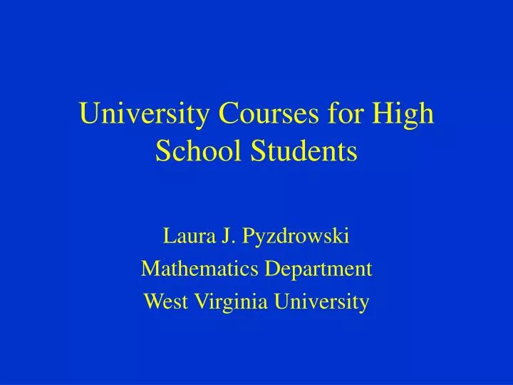 university courses for high school students