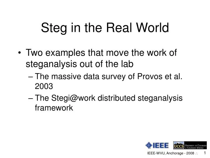 steg in the real world