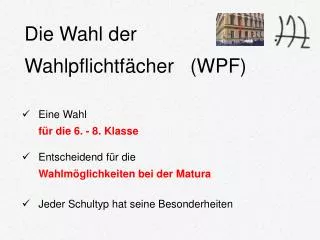 die wahl der wahlpflichtf cher wpf
