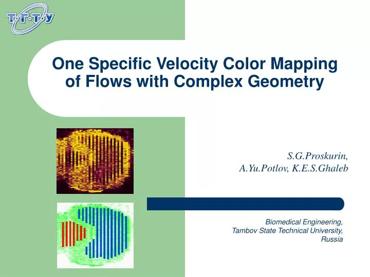 one specific velocity color mapping of flows with complex geometry