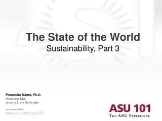 The State of the World Sustainability, Part 3