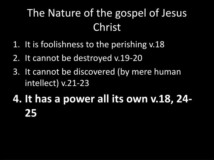 the nature of the gospel of jesus christ
