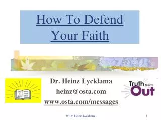 How To Defend Your Faith