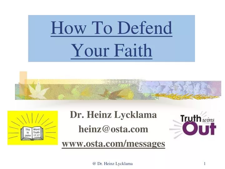 how to defend your faith