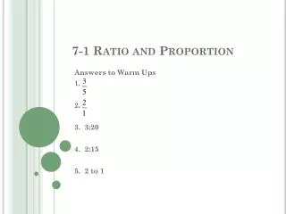 7-1 Ratio and Proportion