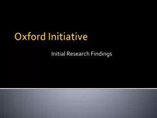 Oxford Initiative