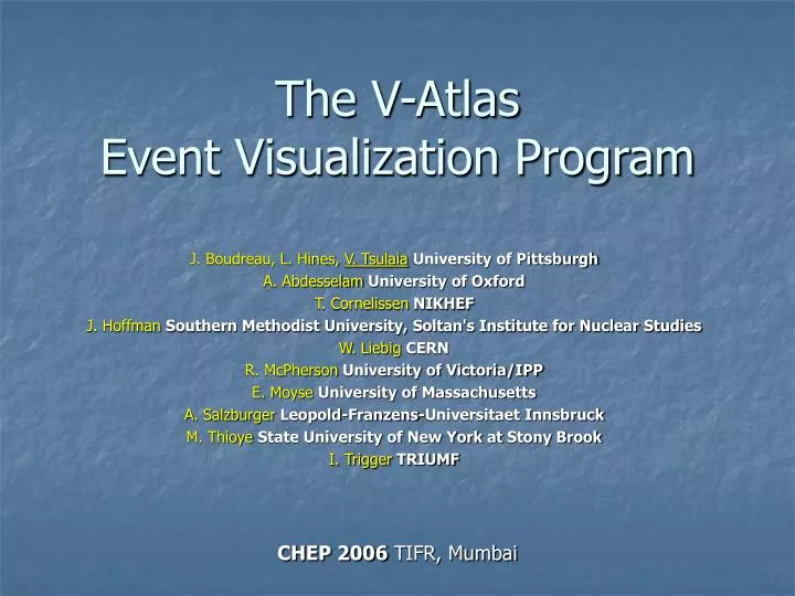 the v atlas event visualization program