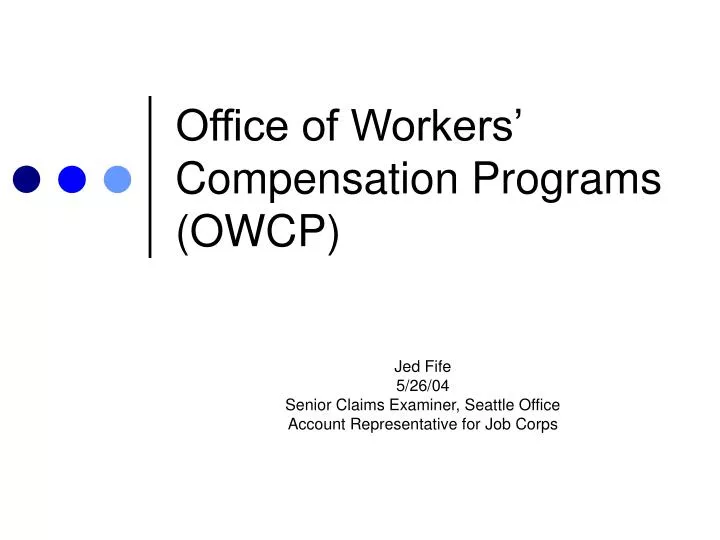 office of workers compensation programs owcp