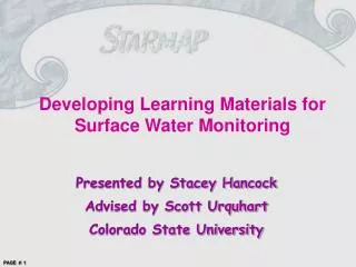 Developing Learning Materials for Surface Water Monitoring
