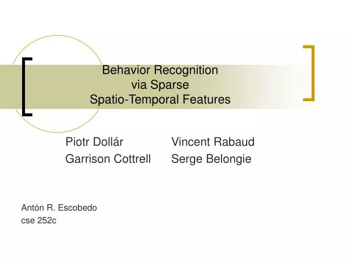 behavior recognition via sparse spatio temporal features